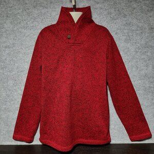 EUC Boys Red Fleece Pullover Shawl Collar Sweater Size 8 Jumping Beans